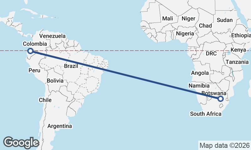 Quito to Johannesburg