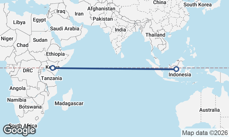 Indonesia to Kenya