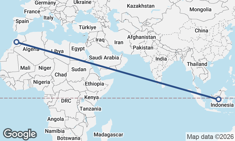Indonesia to Morocco