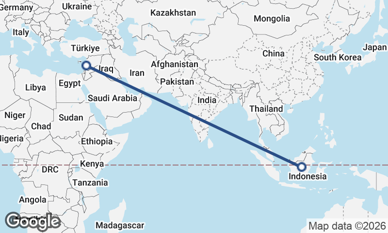 Indonesia to Lebanon