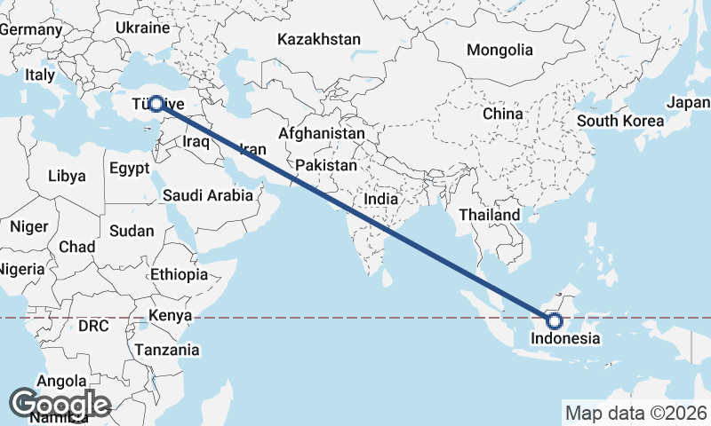 Indonesia to Turkey