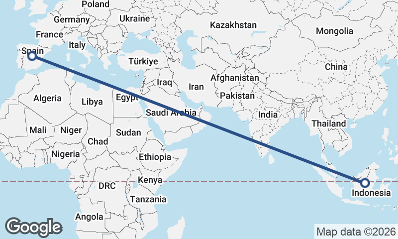 Indonesia to Spain