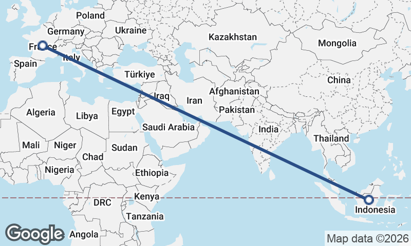 Indonesia to France
