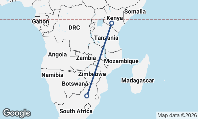 Nairobi to Johannesburg