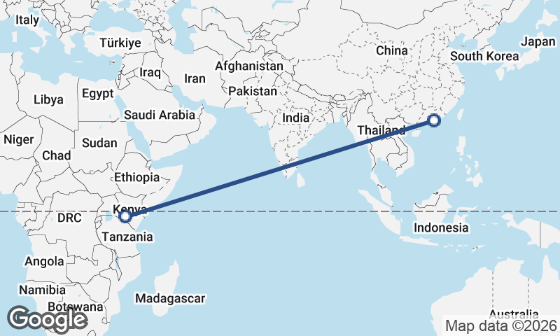Nairobi to Hong Kong