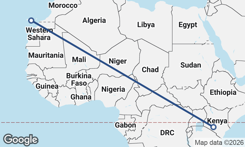Nairobi to Las Palmas de Gran Canaria