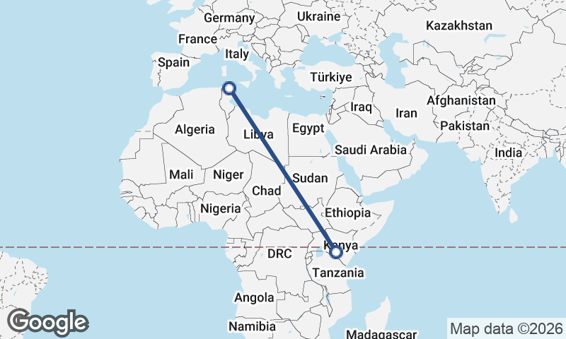 Nairobi to Tunis