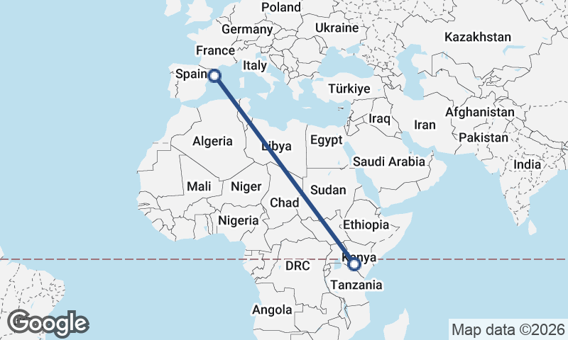Nairobi to Barcelona
