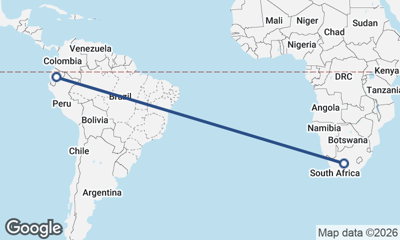 Ecuador to South Africa