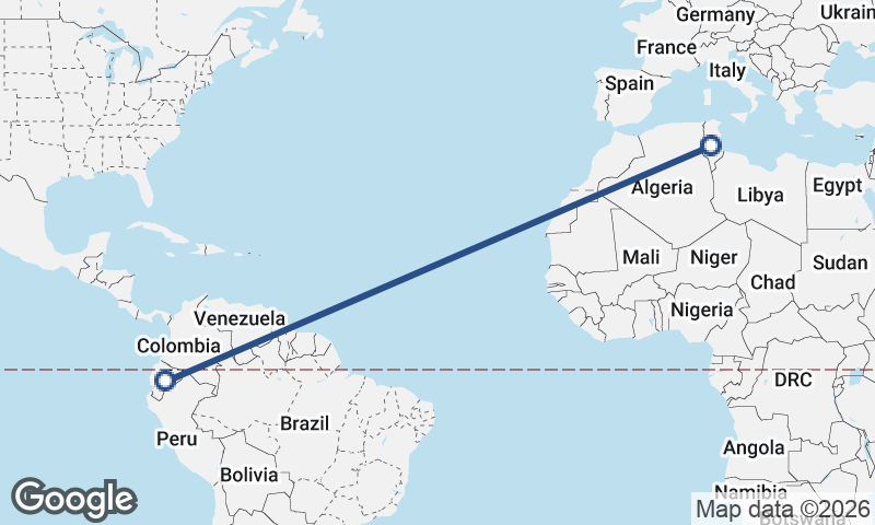 Ecuador to Tunisia