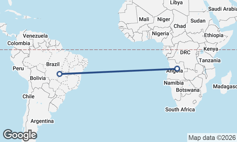 Angola to Brazil