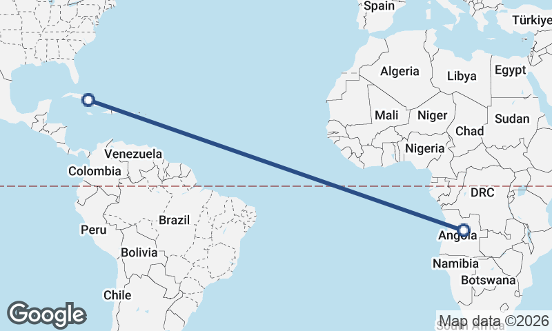 Angola to Cuba