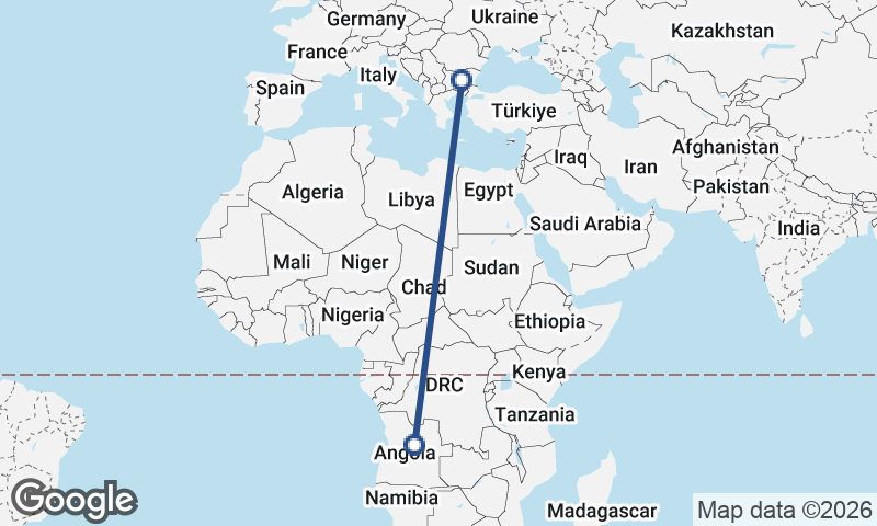 Angola to Bulgaria