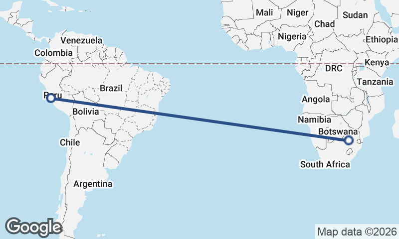 Lima to Johannesburg