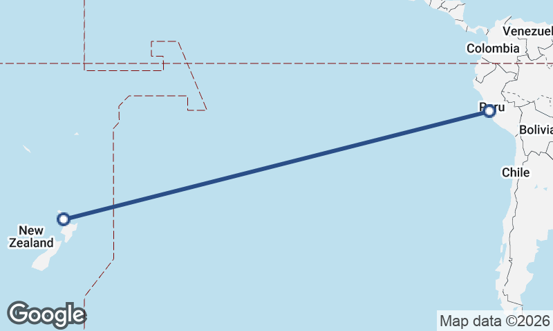 Lima to Auckland