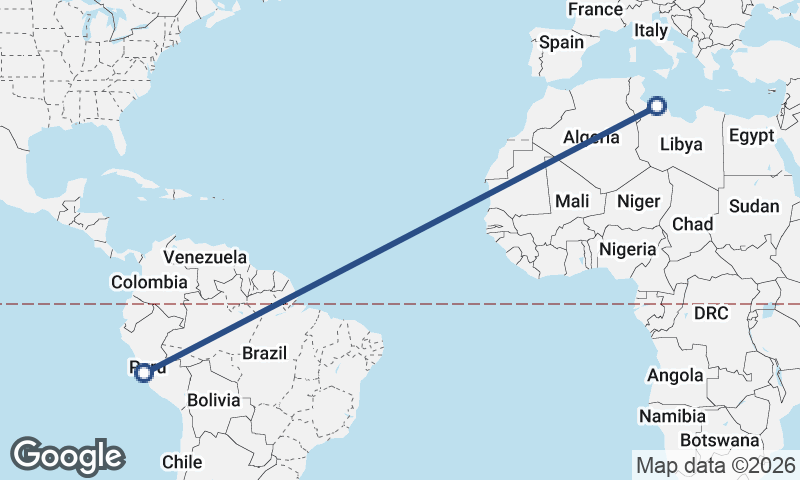 Lima to Tripoli