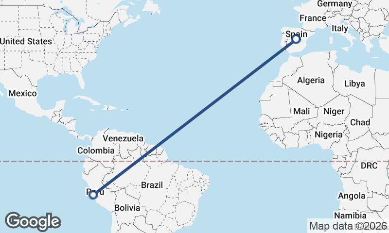 Lima to Madrid