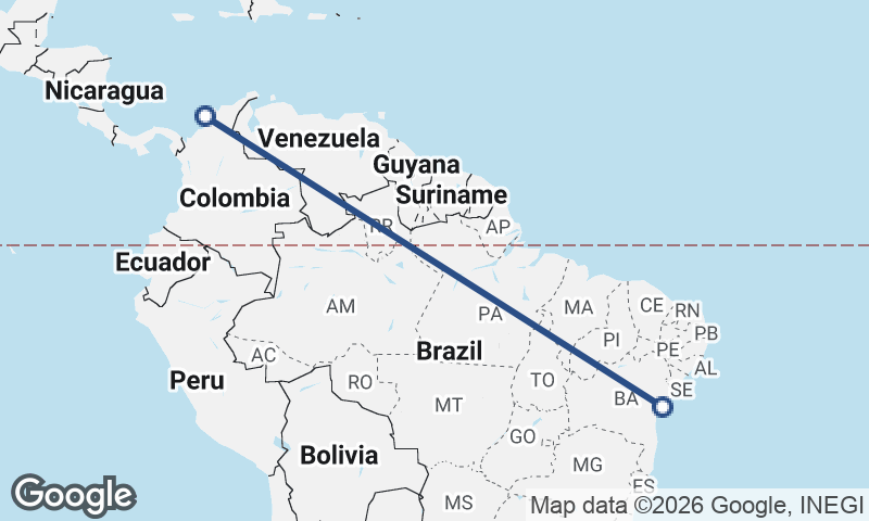 Salvador to Cartagena