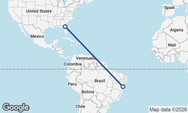 Salvador to Jacksonville