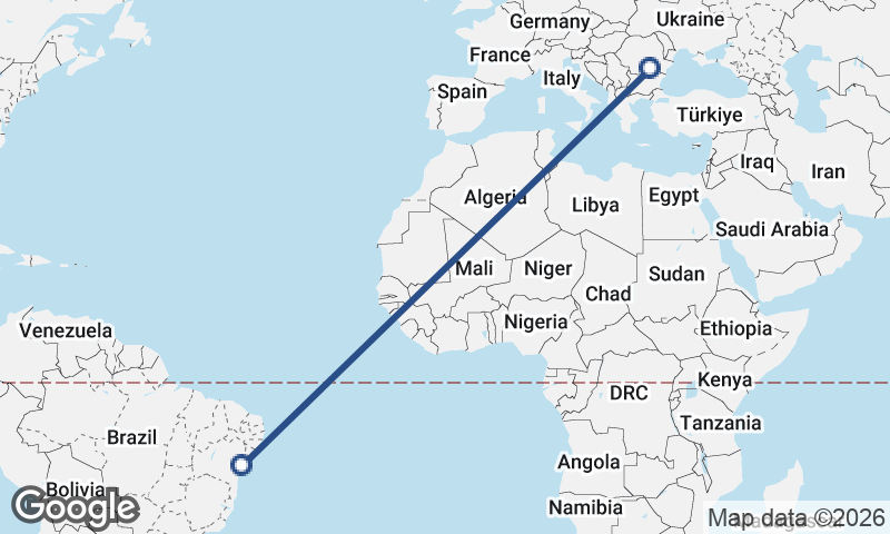 Salvador to Bucharest