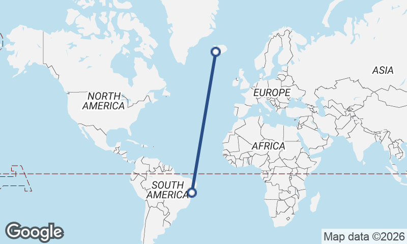 Salvador to Reykjavík