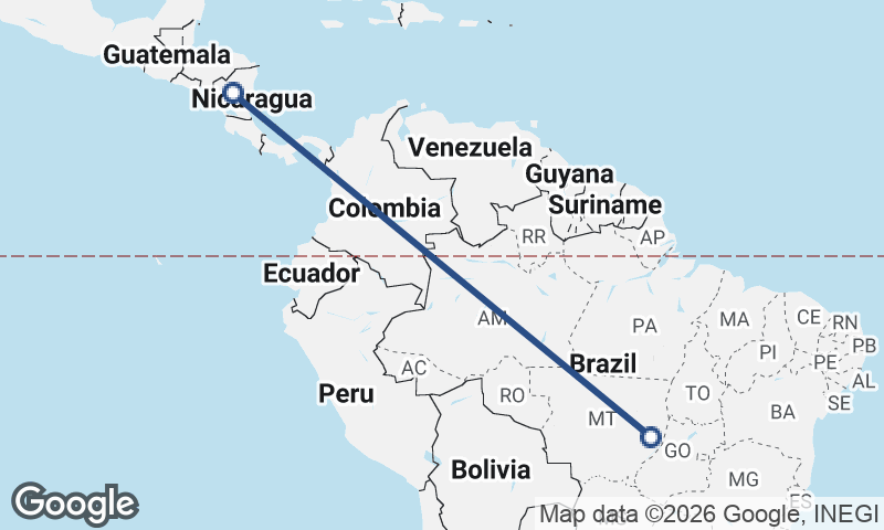 Brazil to Nicaragua