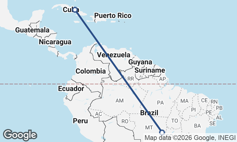 Brazil to Cuba