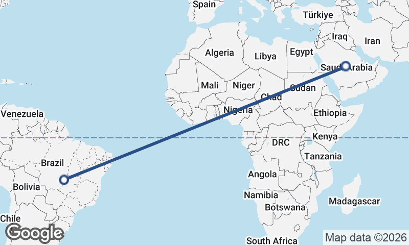 Brazil to Saudi Arabia
