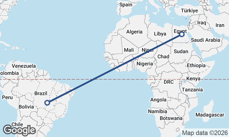 Brazil to Egypt