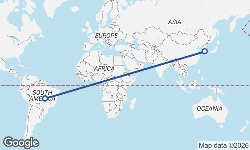 Brazil to South Korea