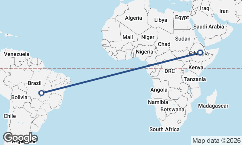Brazil to Ethiopia