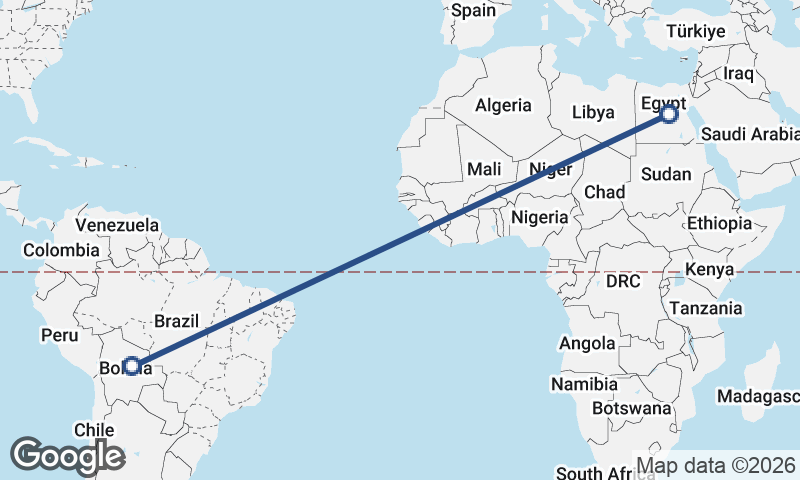 Bolivia to Egypt