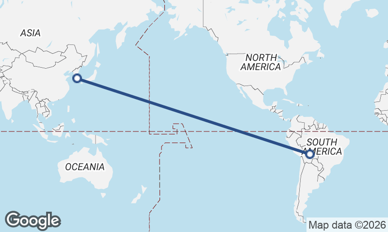 Bolivia to South Korea