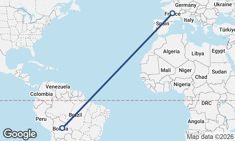 Bolivia to France