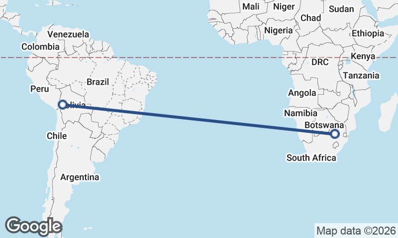 La Paz to Johannesburg