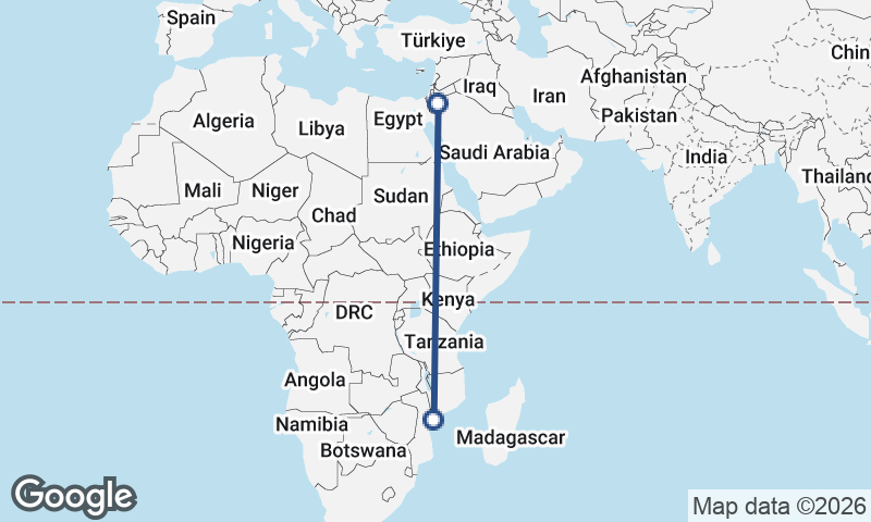 Mozambique to Jordan