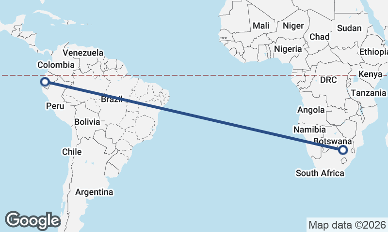 Guayaquil to Johannesburg