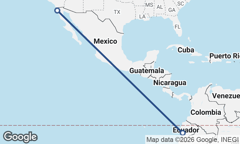 Guayaquil to Ensenada