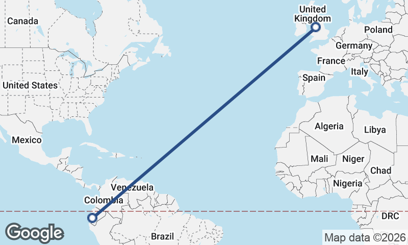 Guayaquil to Liverpool