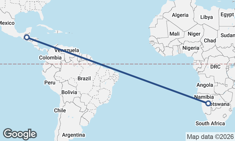 Namibia to Guatemala
