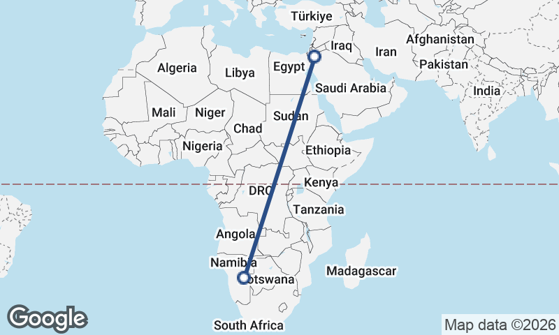 Namibia to Jordan