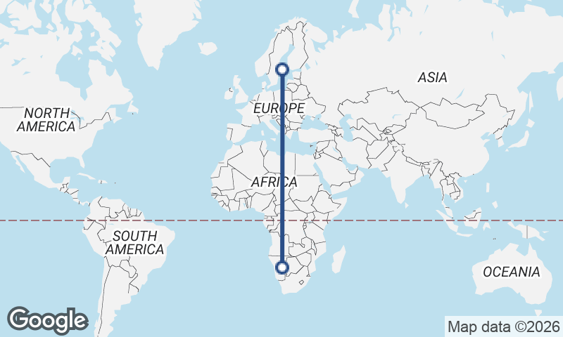 Namibia to Sweden