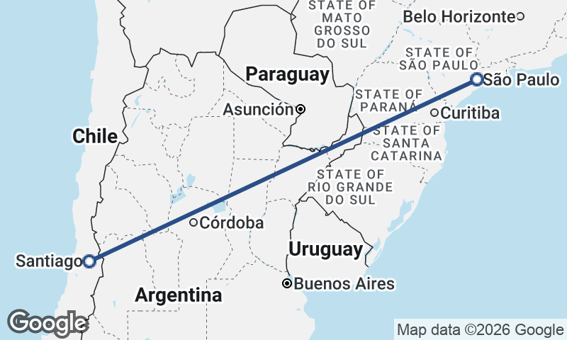 São Paulo to Santiago