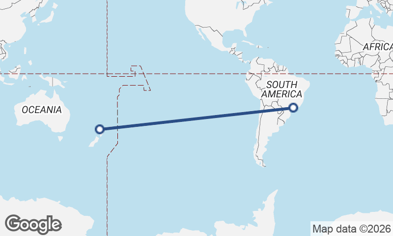 São Paulo to Auckland