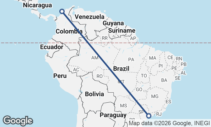 São Paulo to Cartagena