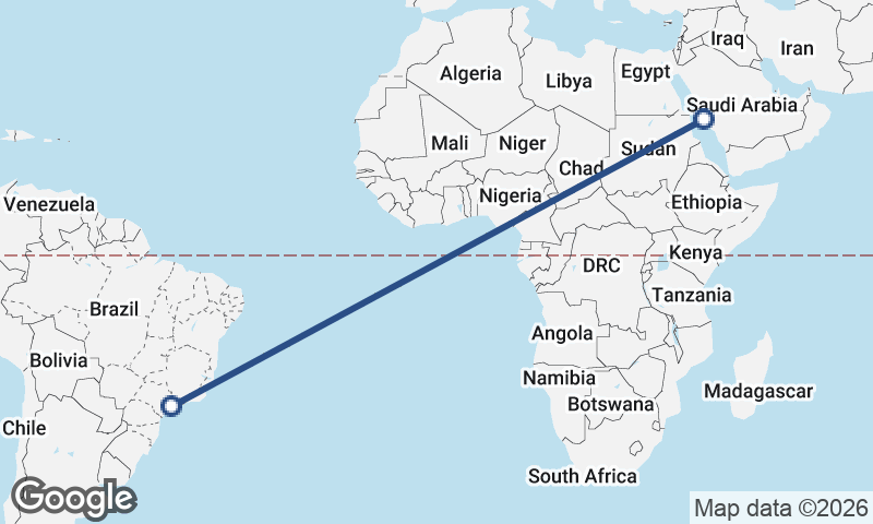 São Paulo to Jeddah