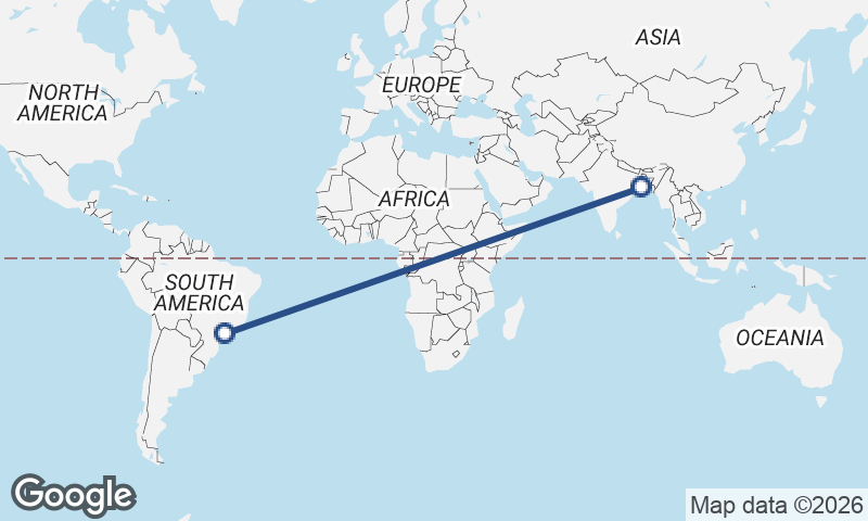 São Paulo to Kolkata