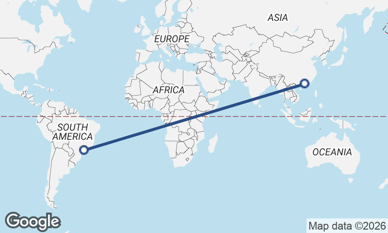 São Paulo to Guangzhou