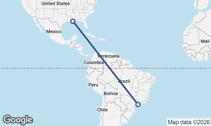 São Paulo to New Orleans