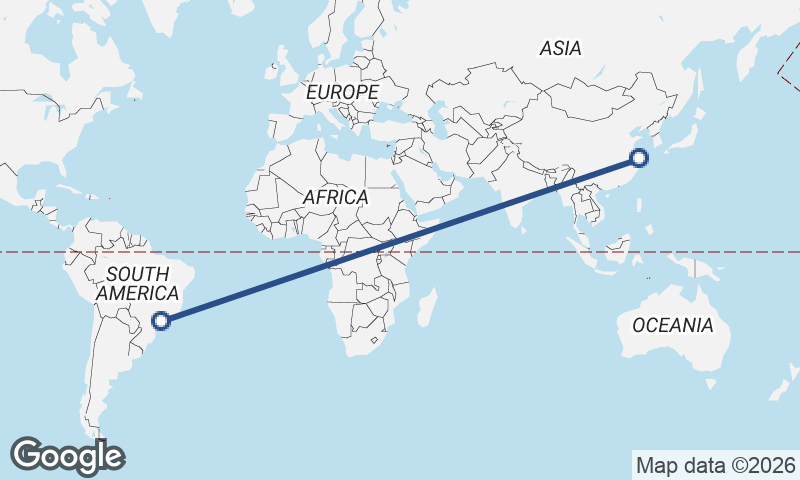 São Paulo to Shanghai